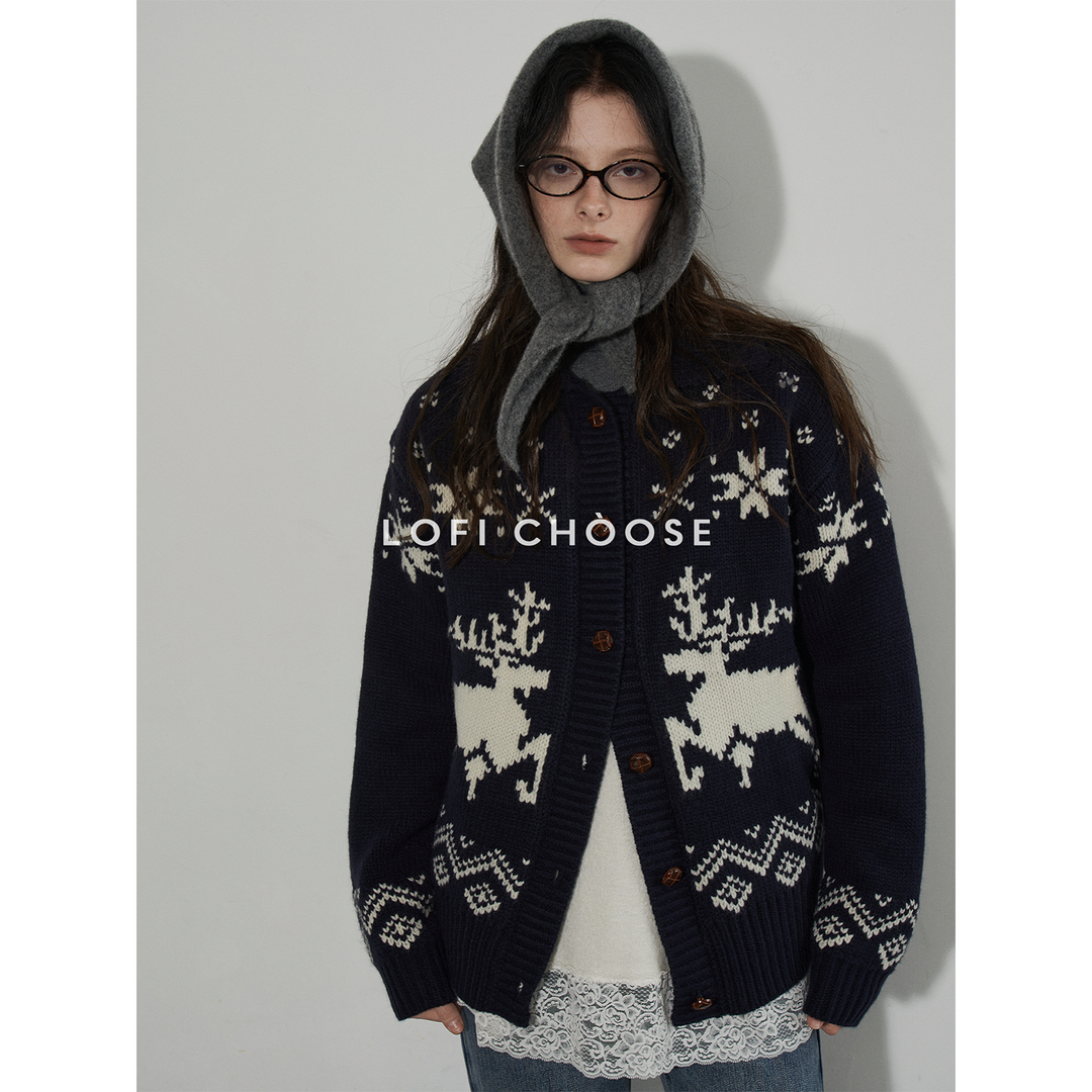 Nordic Reindeer Knit Cardigan LCKC0306