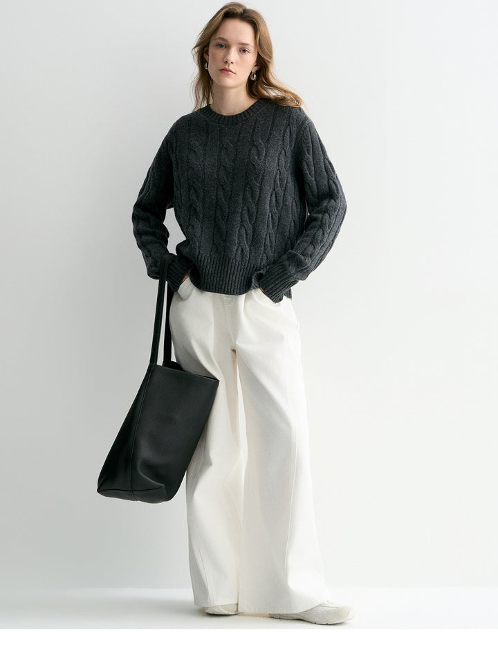 Luna Cable Wool Knit Sweater SSKS0315