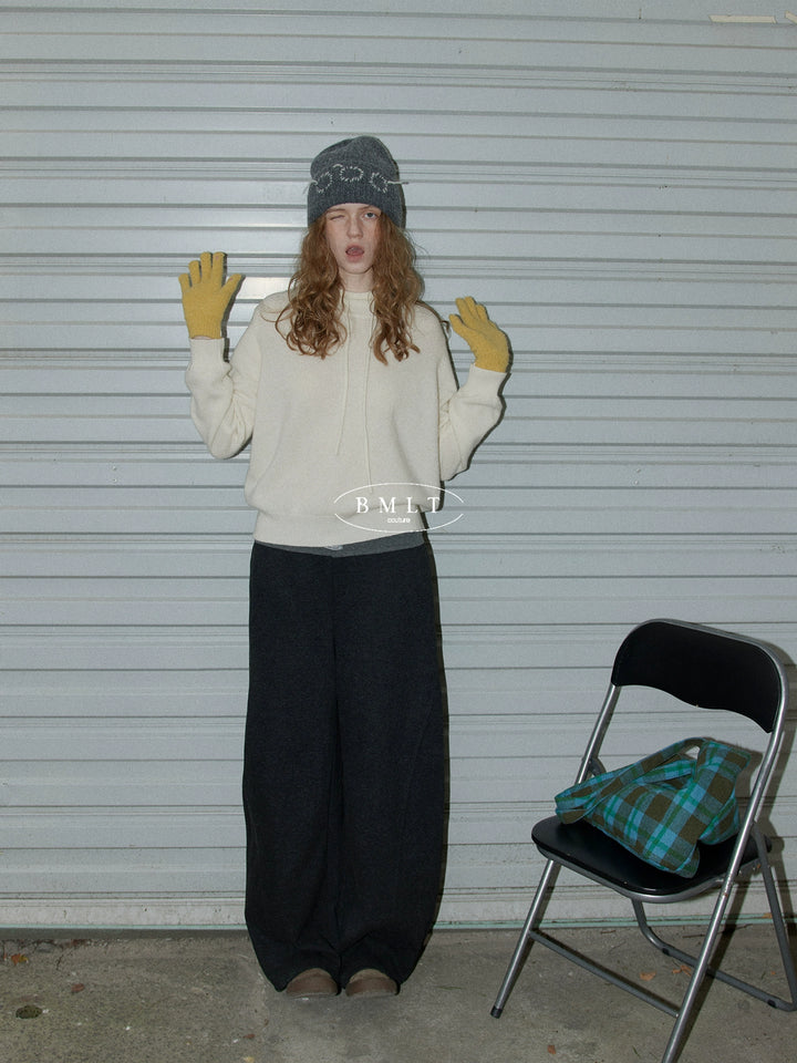 BMLT [Thousands of Que Song] Korean straight contrast splicing thickened sports sweatpants loose and versatile slacks