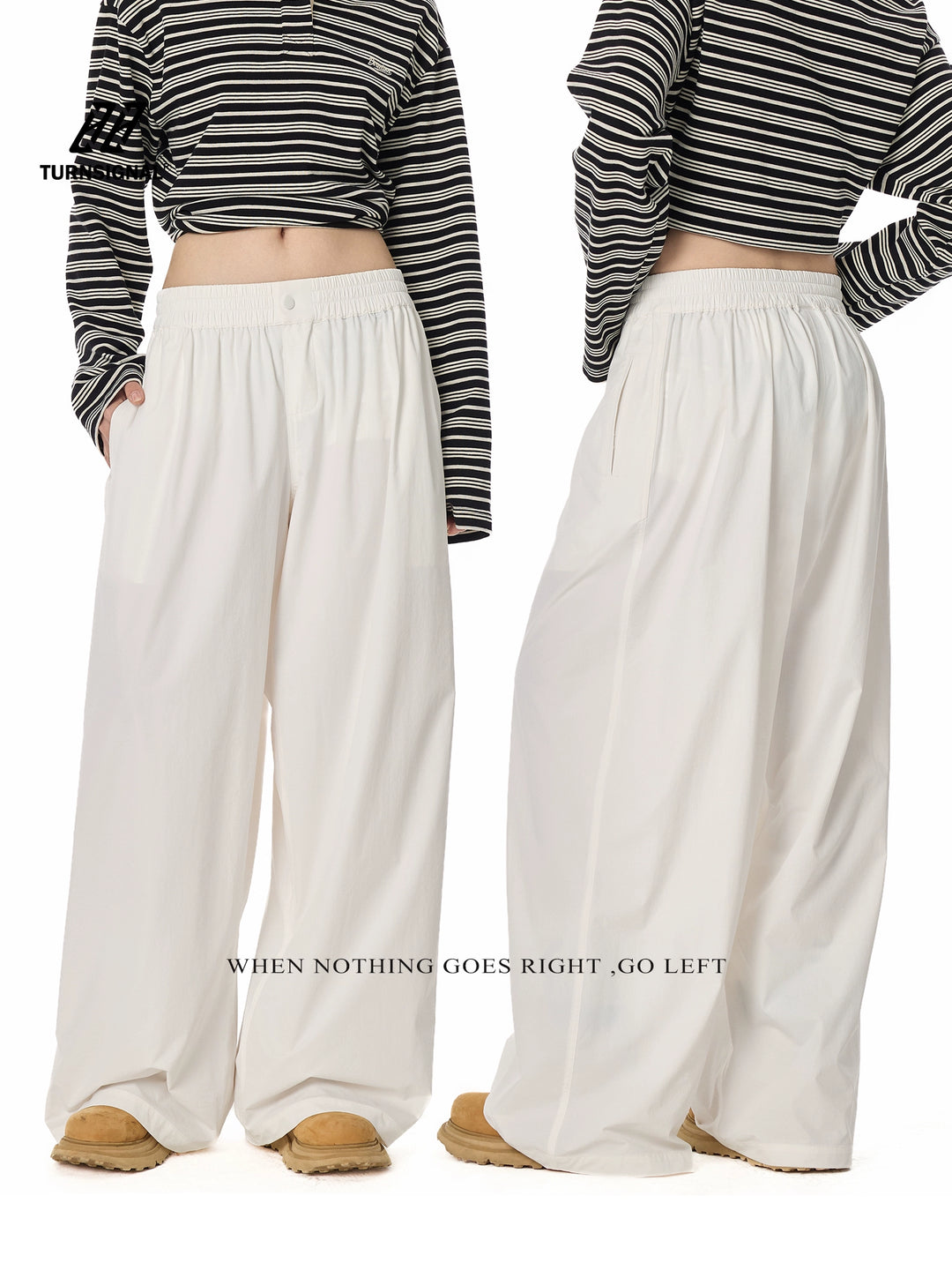 Street Relaxed Wide-Leg Banding Pants TSBP0276