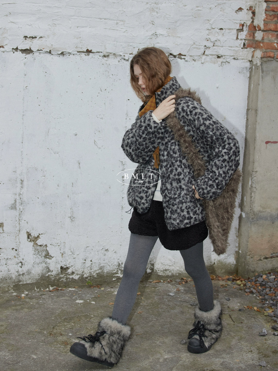 Leopard Pattern Woolen Jacket BMWJ0300