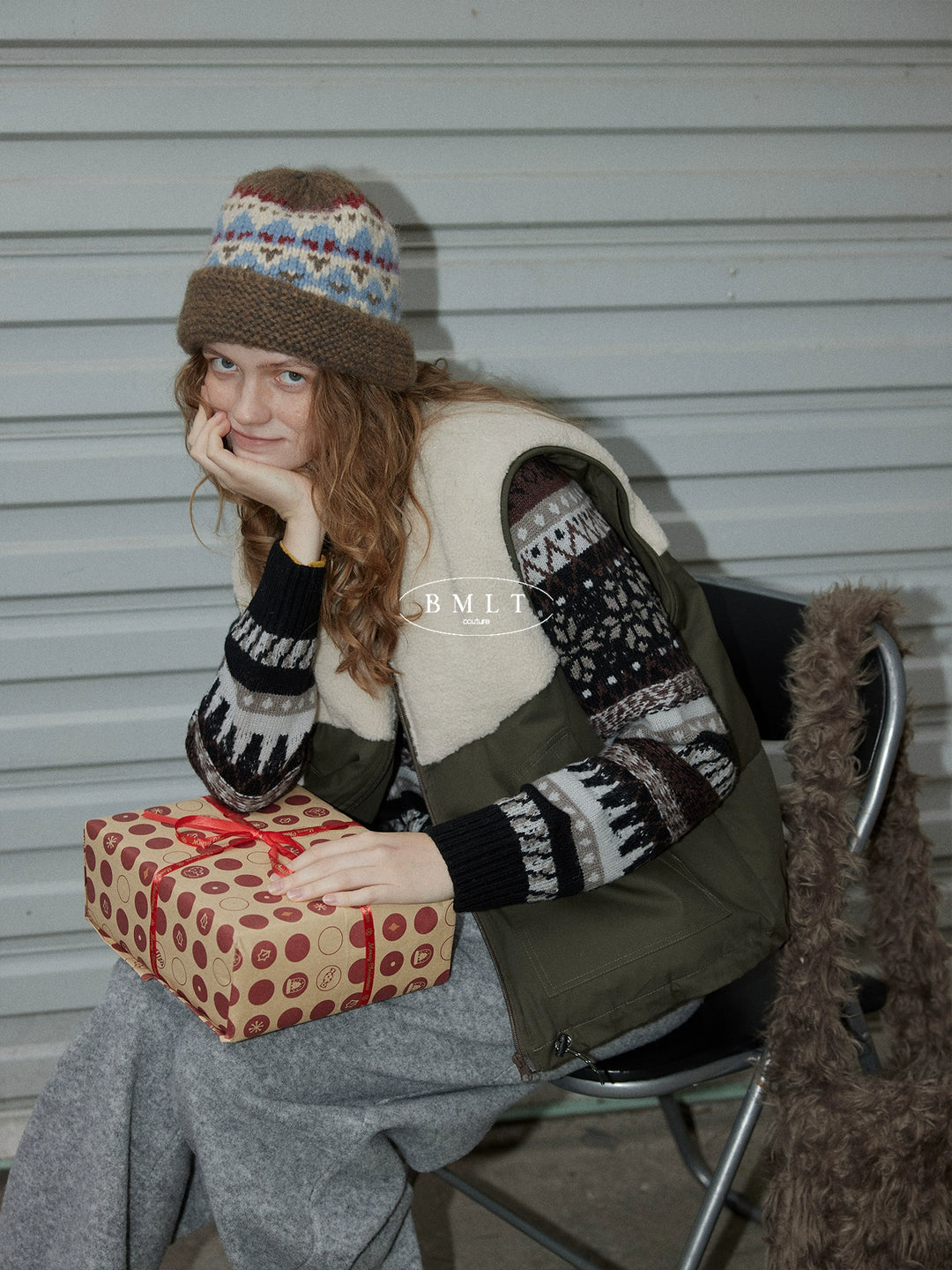 Olive Sherpa-Panel Utility Vest BMUV0298