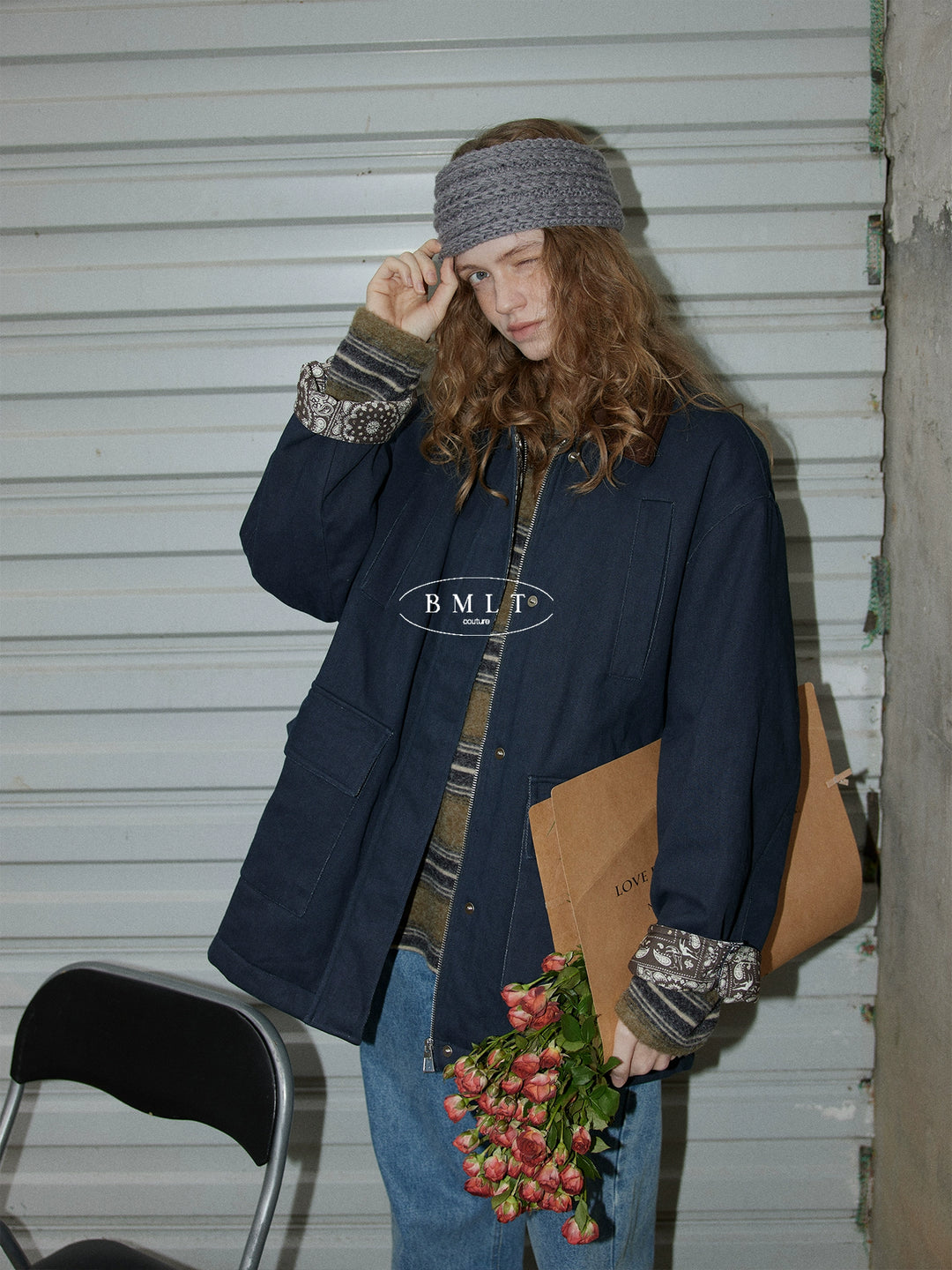 BMLT [frost and snow first sunny] Barn style 98 cotton old money wind mid-length thickened autumn and winter casual women's lapel cotton jacket