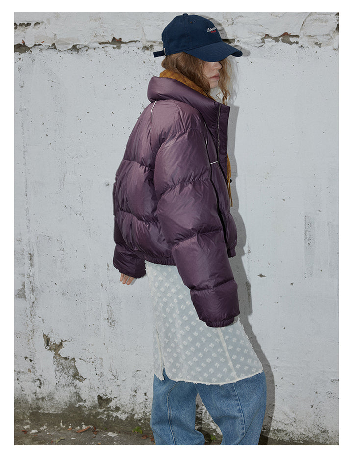 Plum Cloud Cropped Puffer Jacket BMPJ0296