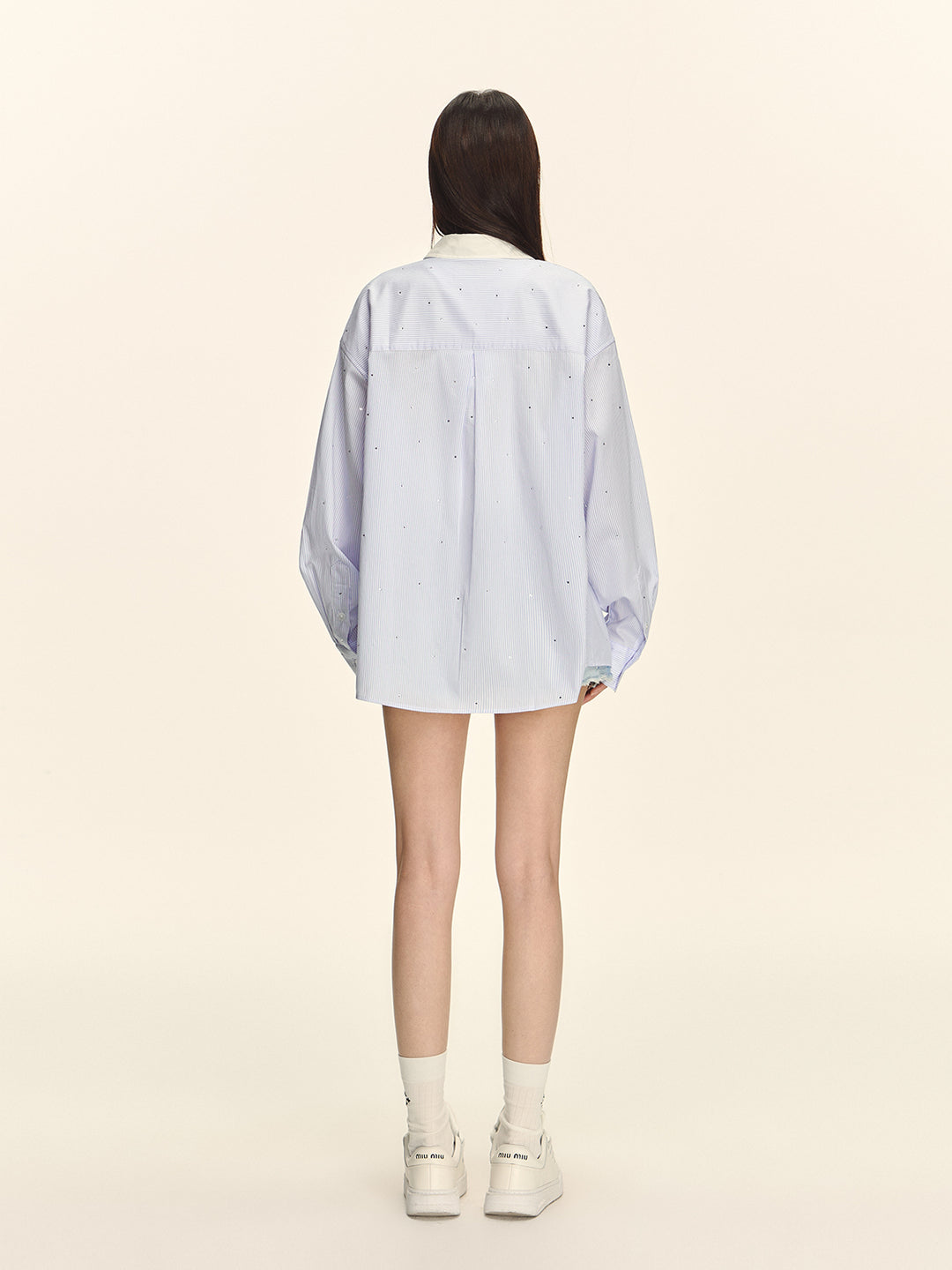 Crystal Striped Oversized Shirt CVSS0154