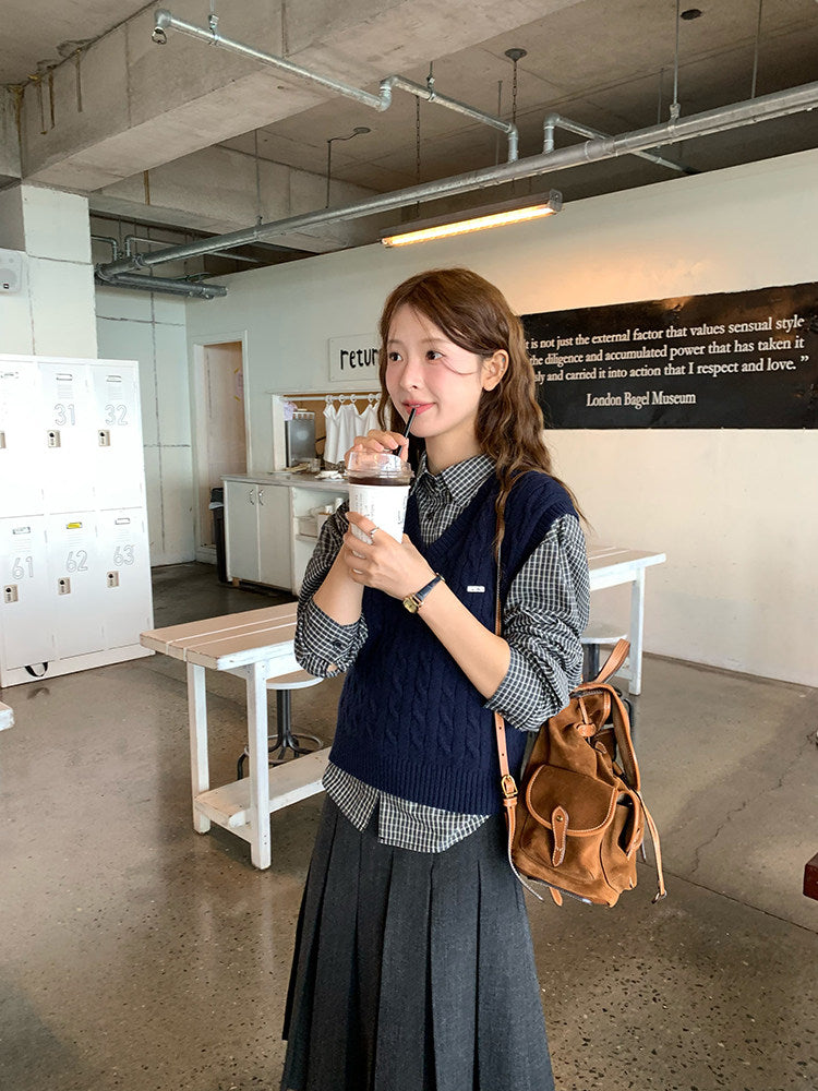 Vintage Pleat Midi Skirt WSMS0331