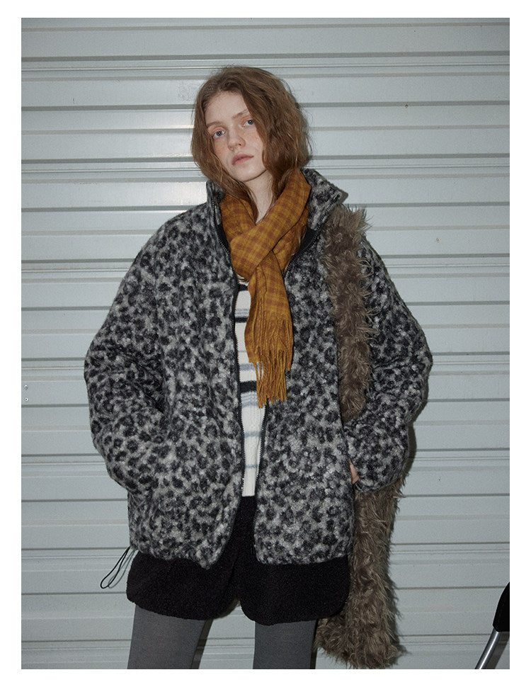Leopard Pattern Woolen Jacket BMWJ0300