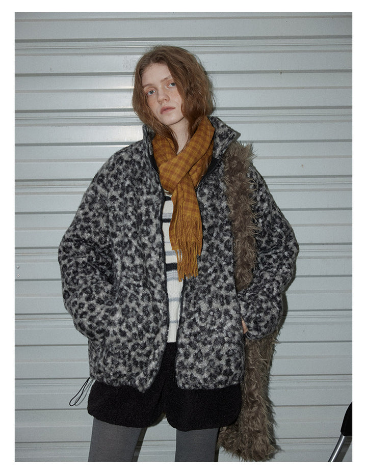 Leopard Pattern Woolen Jacket BMWJ0300