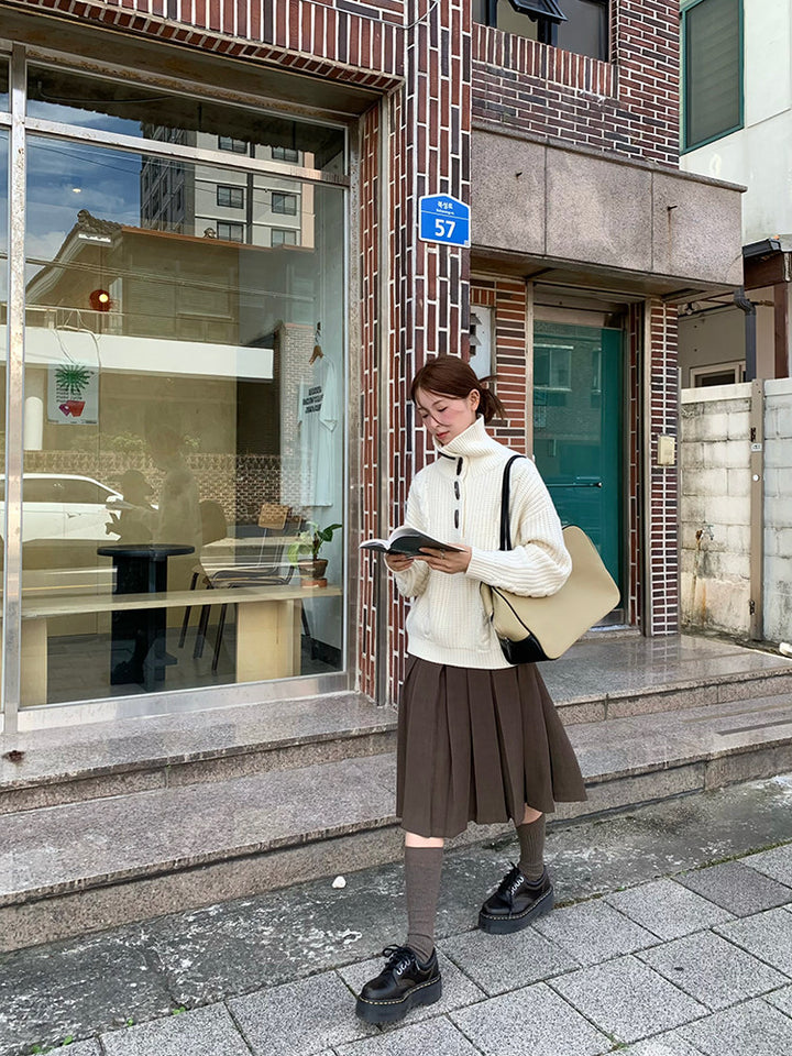 Vintage Pleat Midi Skirt WSMS0331