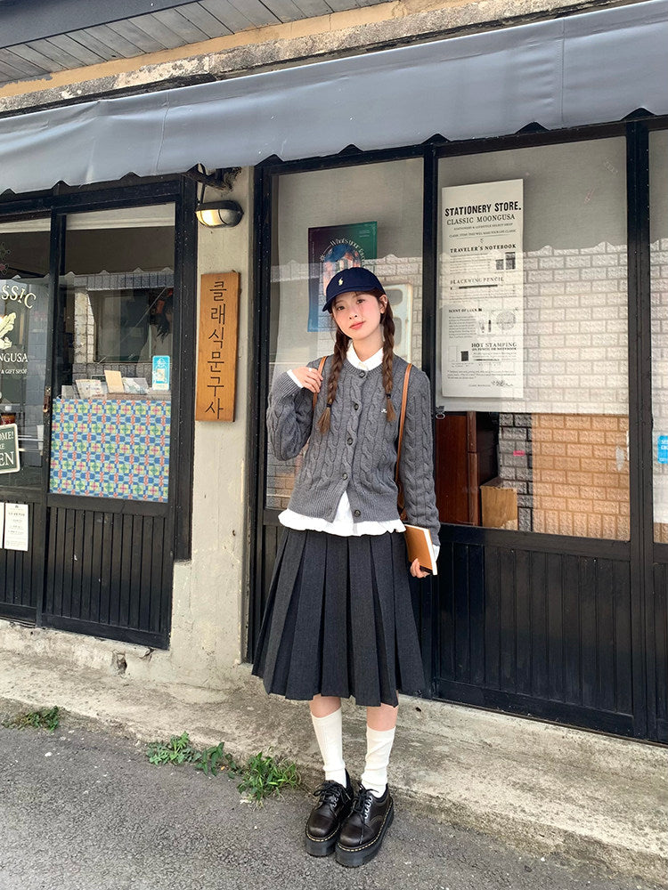 Vintage Pleat Midi Skirt WSMS0331