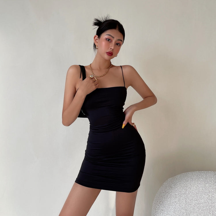 SleekGlow Spaghetti Strap Mini Dress LHMD0243
