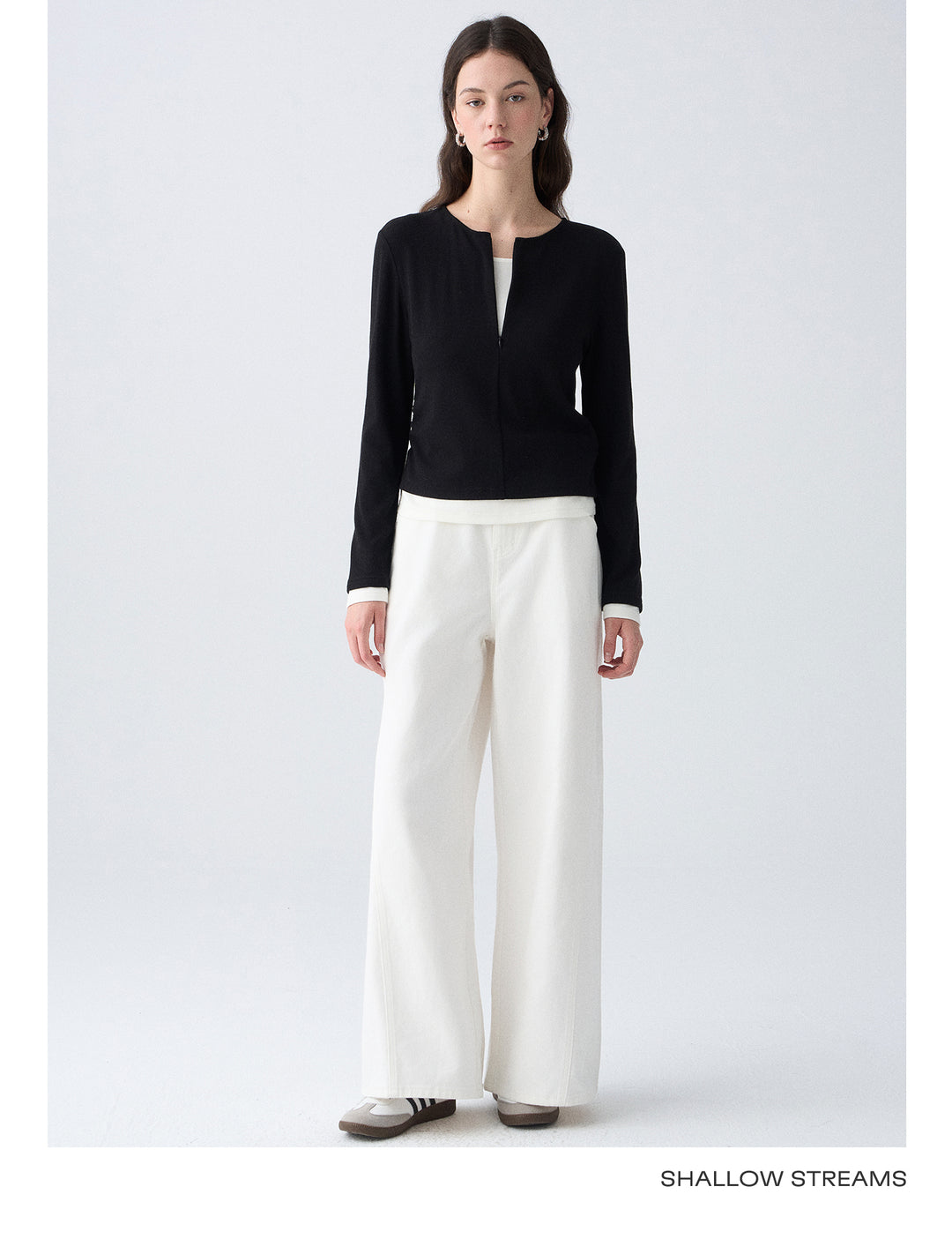 Contrast Layer Knit Cardigan SSKC0287