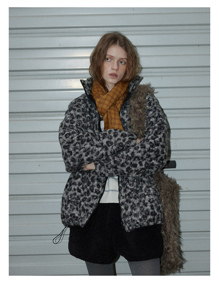 Leopard Pattern Woolen Jacket BMWJ0300