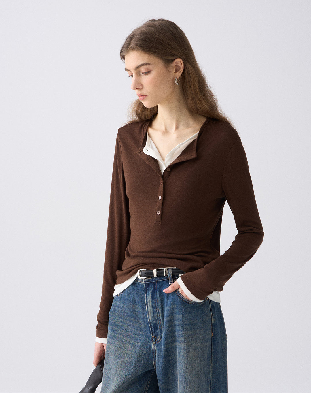 Premium Button Henley Knit Top SSKT0280