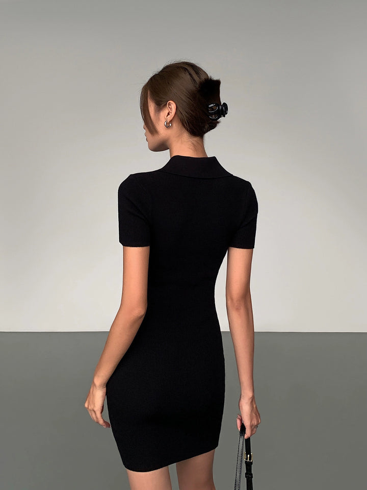 Sleek Allure Polo Knit Dress OUPD0246