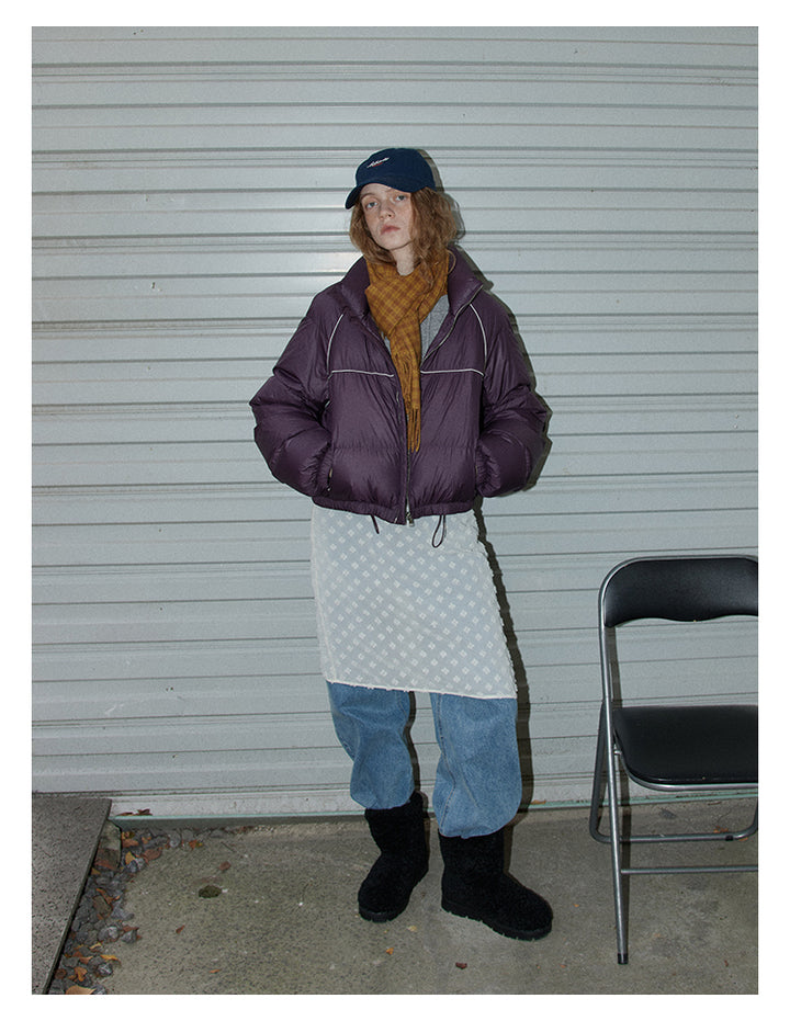 Plum Cloud Cropped Puffer Jacket BMPJ0296