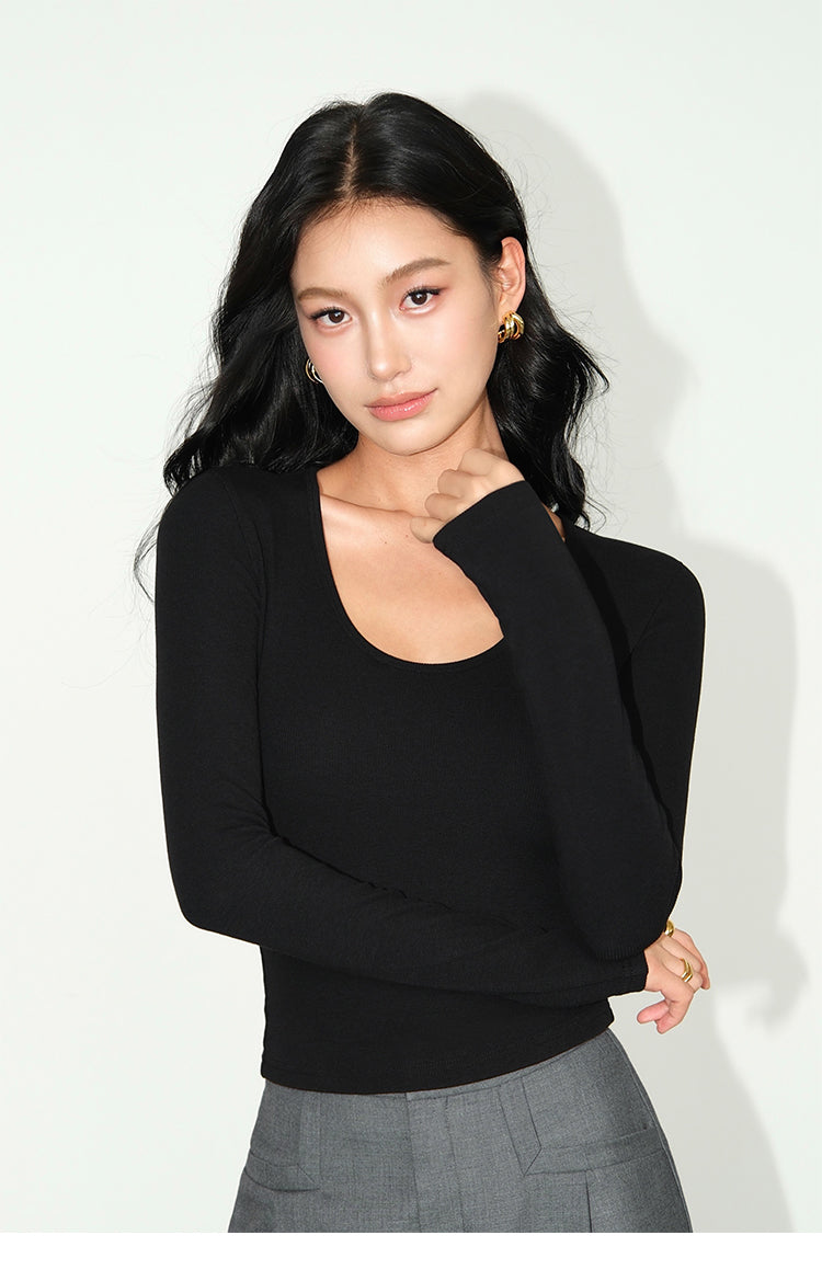 U-Neck Curve Hug Cropped Top NHCT0260