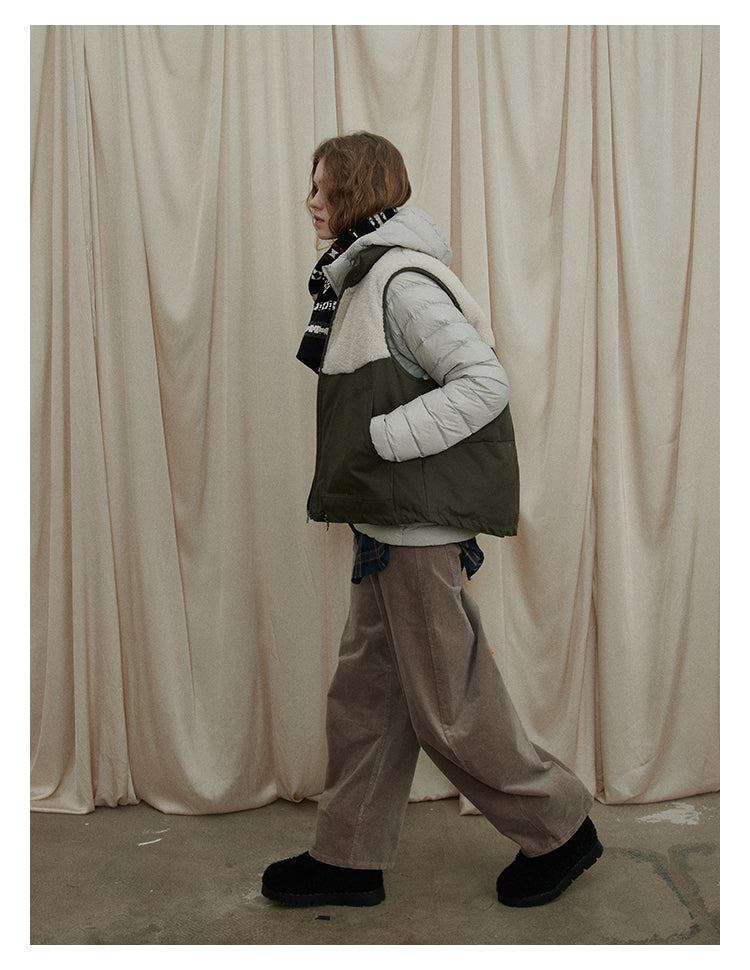 Olive Sherpa-Panel Utility Vest BMUV0298