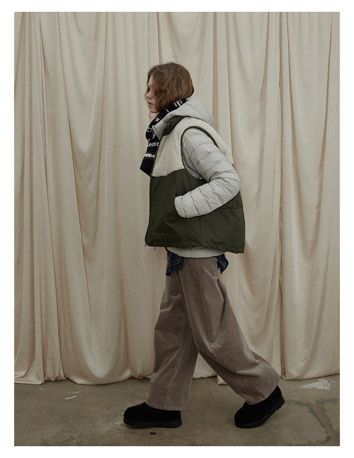 Olive Sherpa-Panel Utility Vest BMUV0298