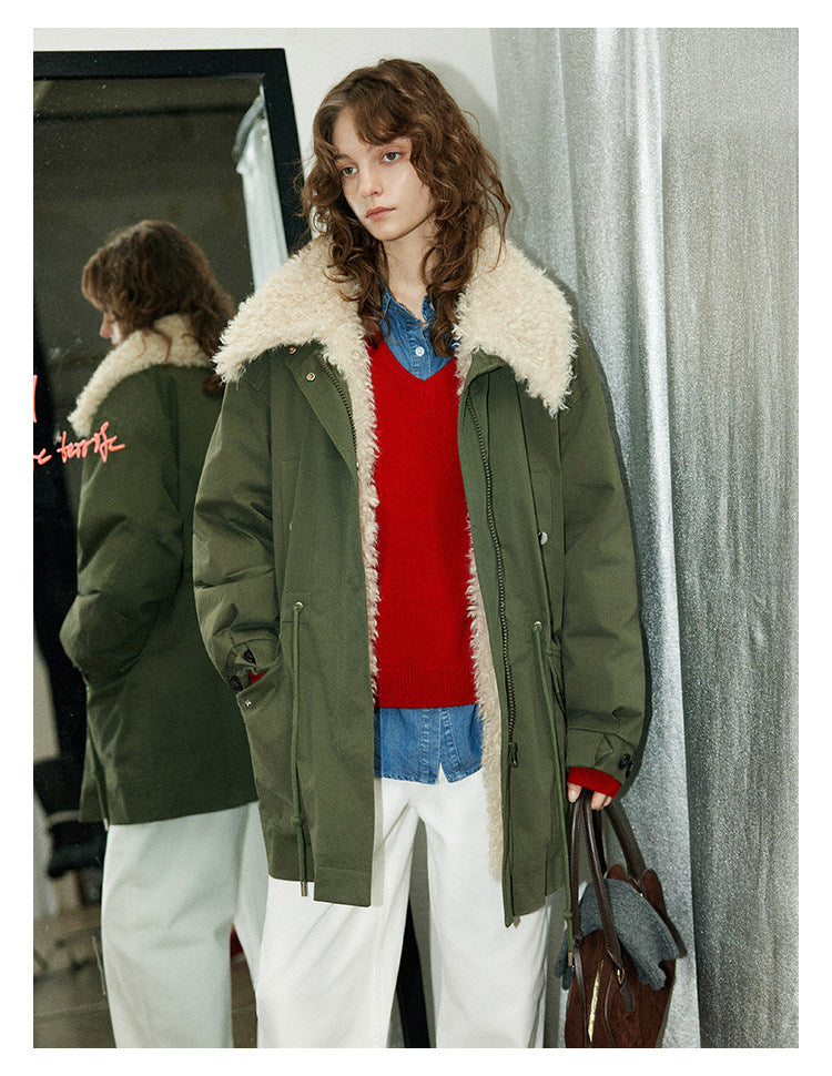 Vintage Shearling-Trim Utility Down Jacket BMDJ0299