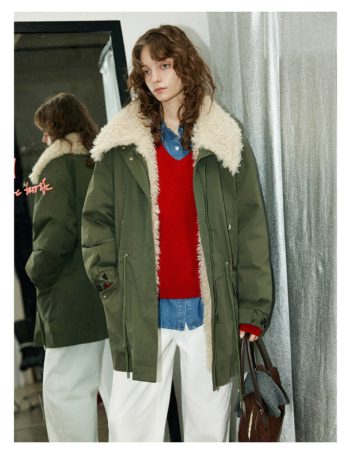 Vintage Shearling-Trim Utility Down Jacket BMDJ0299