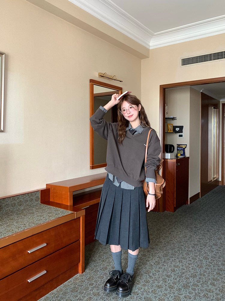 Vintage Pleat Midi Skirt WSMS0331