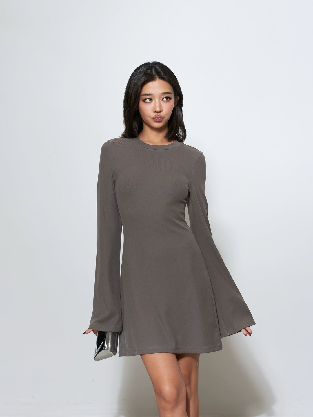 Luxe Ribbed Knit Dress & Flared Pants Set MSPS0254