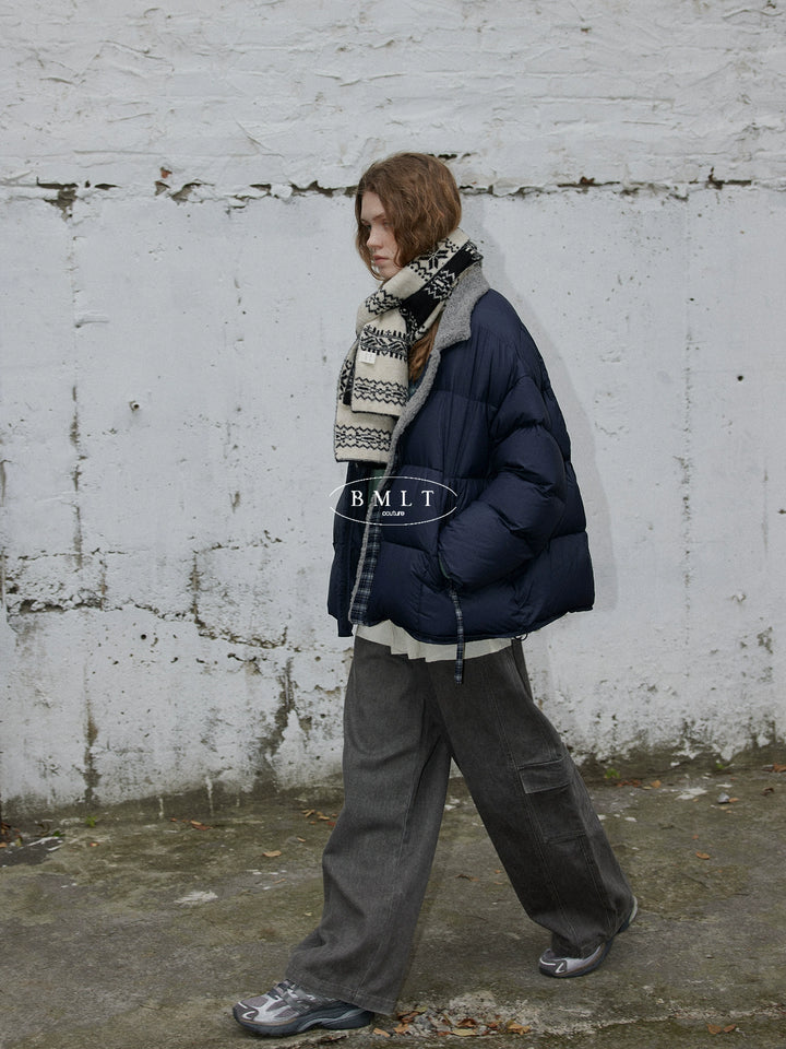 BMLT [Berlin Kiss] Korean stand-up collar new national standard 90 white duck down navy blue down jacket winter warm jacket