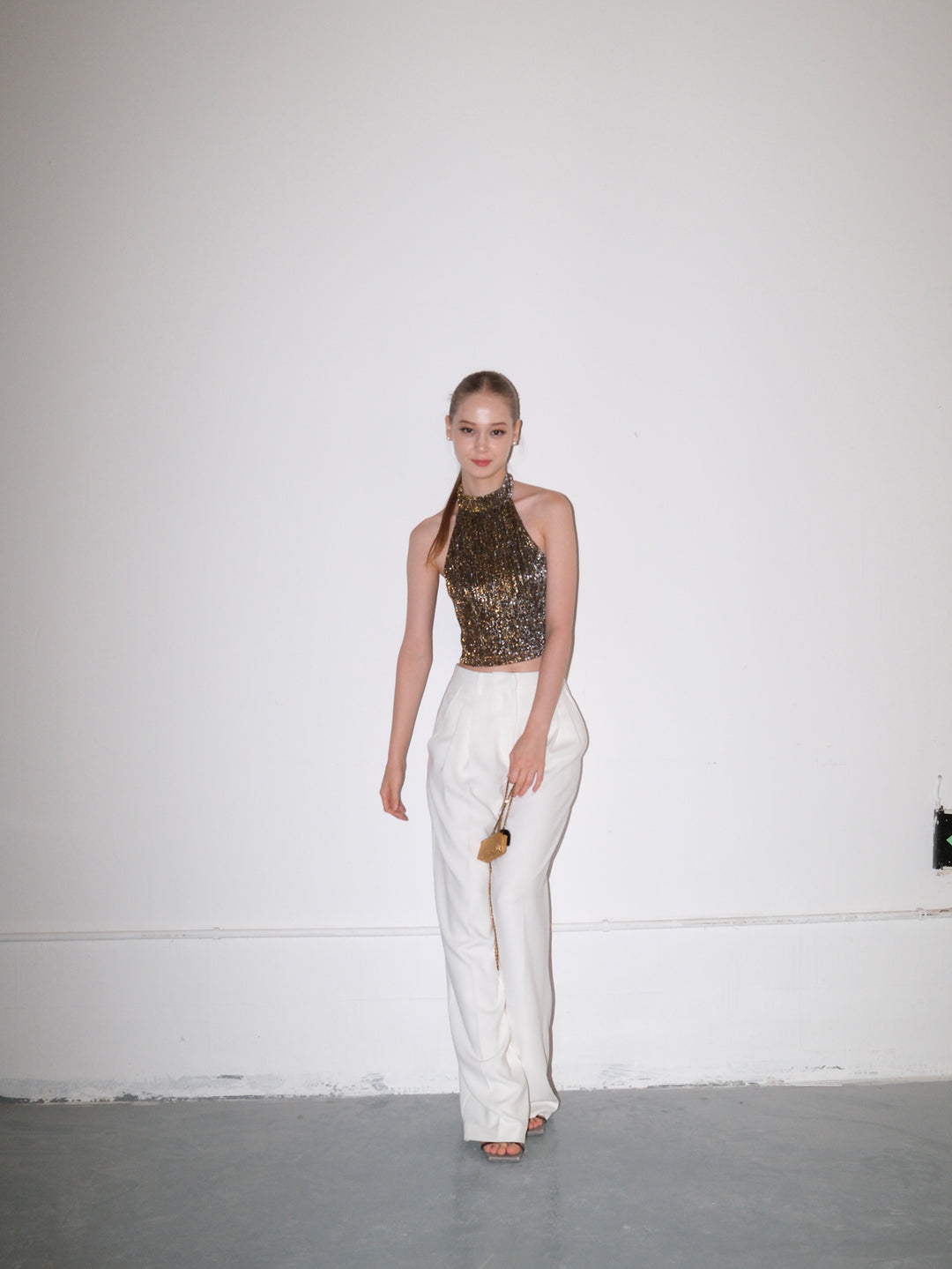 Golden Glimmer Halter Dress & Top SNTT0255
