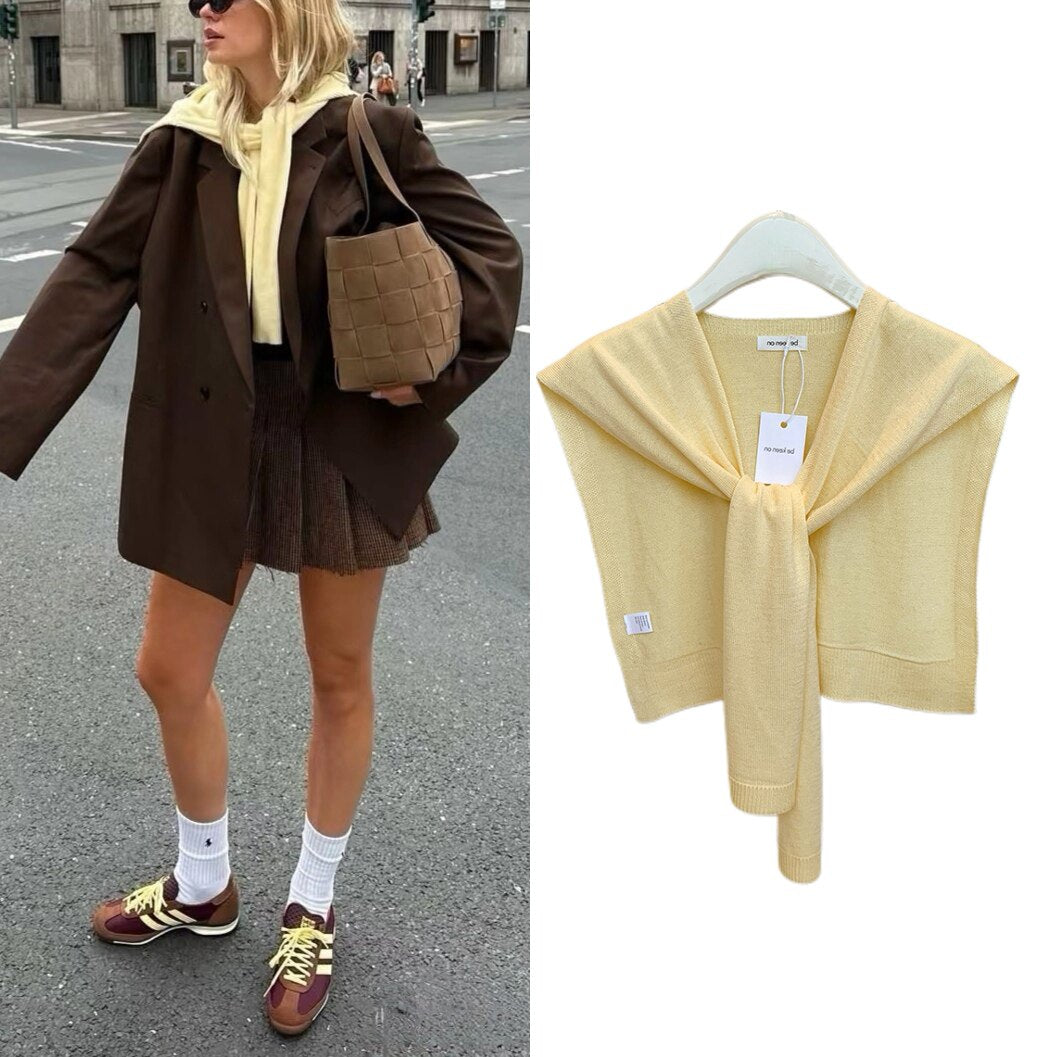 Airy Silk Knit Scarf Vest WMSV0332