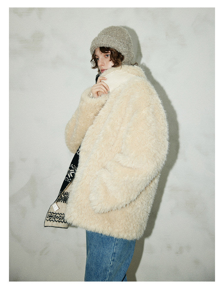 Soft Sherpa Faux Fur Button Jacket BMFJ0303