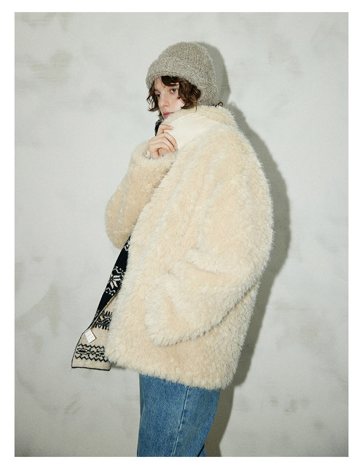 Soft Sherpa Faux Fur Button Jacket BMFJ0303