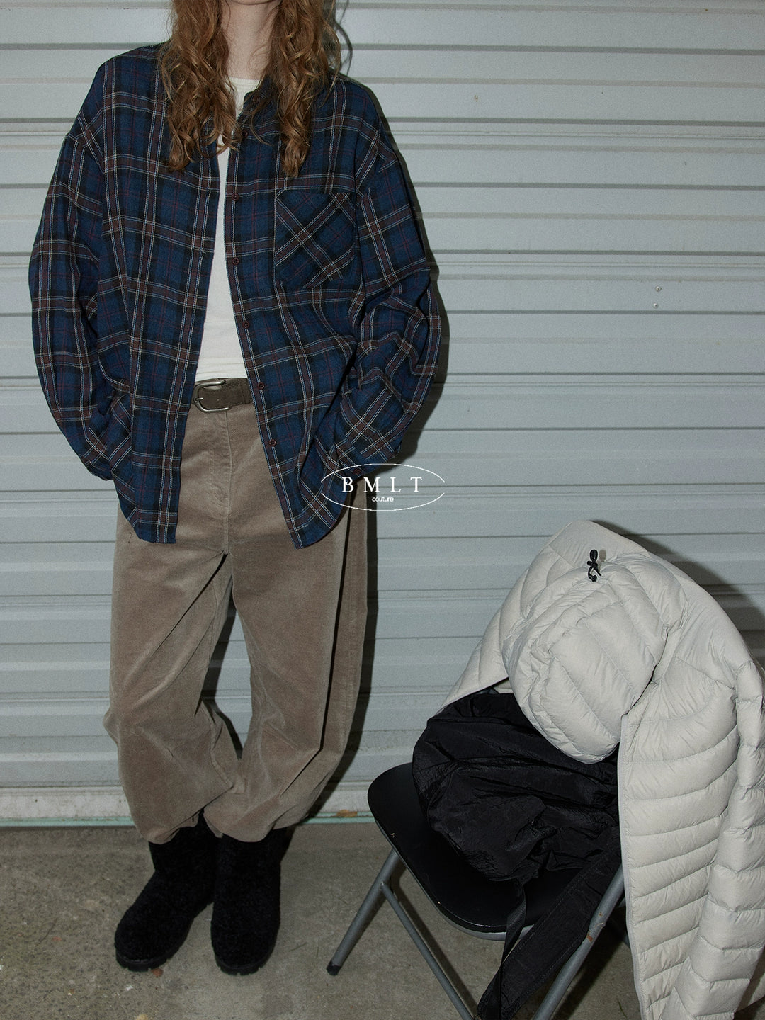 Vintage Check Oversized Shirt BMOS0304