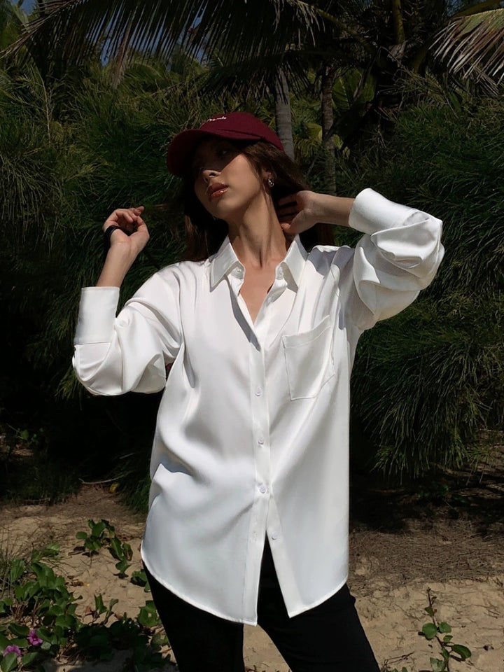 Satin Flow Overshirt NHOS0190