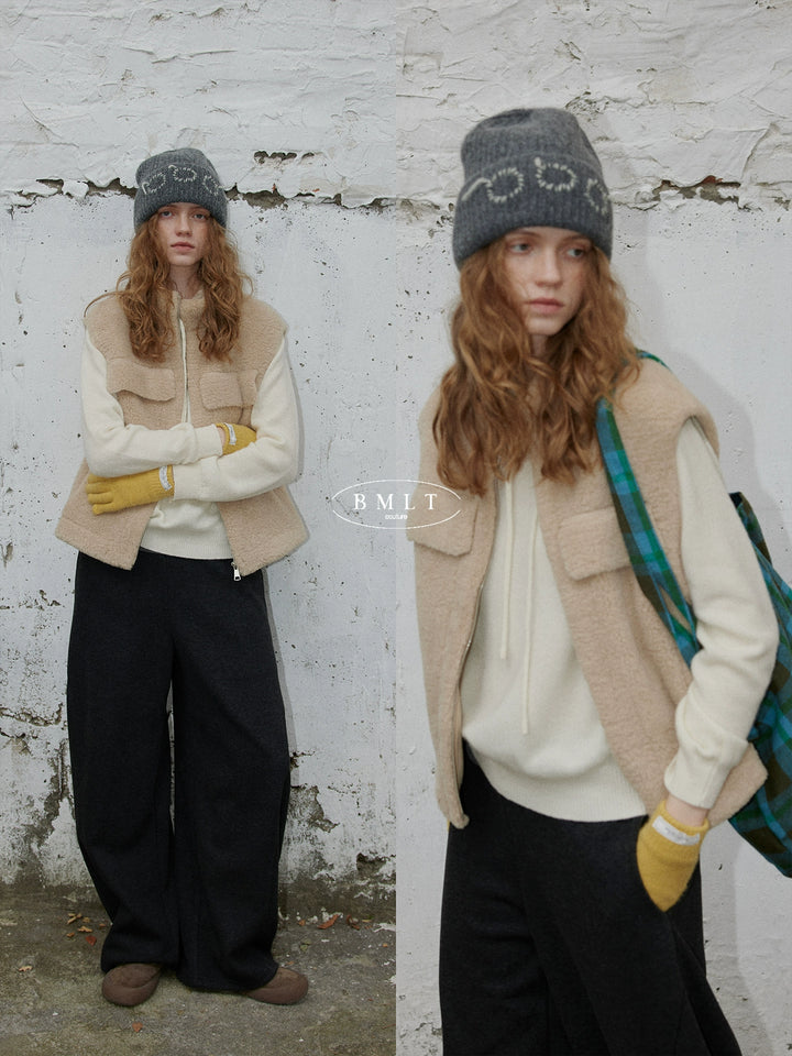 BMLT [Cloud Walk] Fall and Winter Stand Collar Thickened Zipper Jacket Fur Layered Warm Jacket