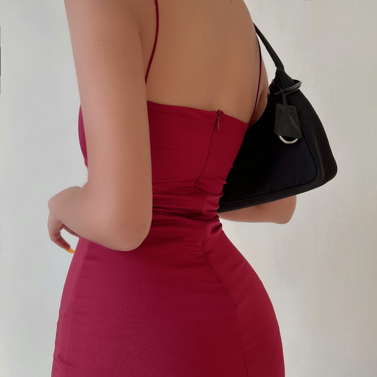 SleekGlow Spaghetti Strap Mini Dress LHMD0243