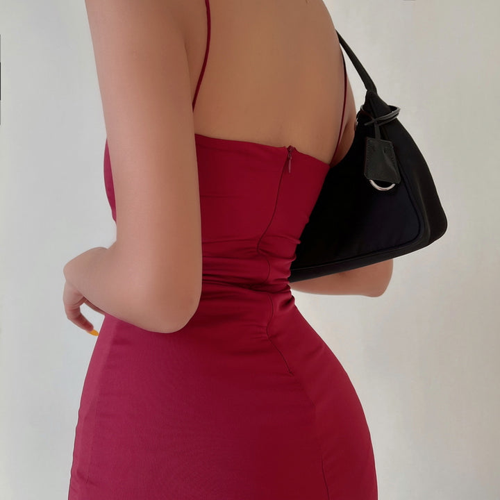 SleekGlow Spaghetti Strap Mini Dress LHMD0243
