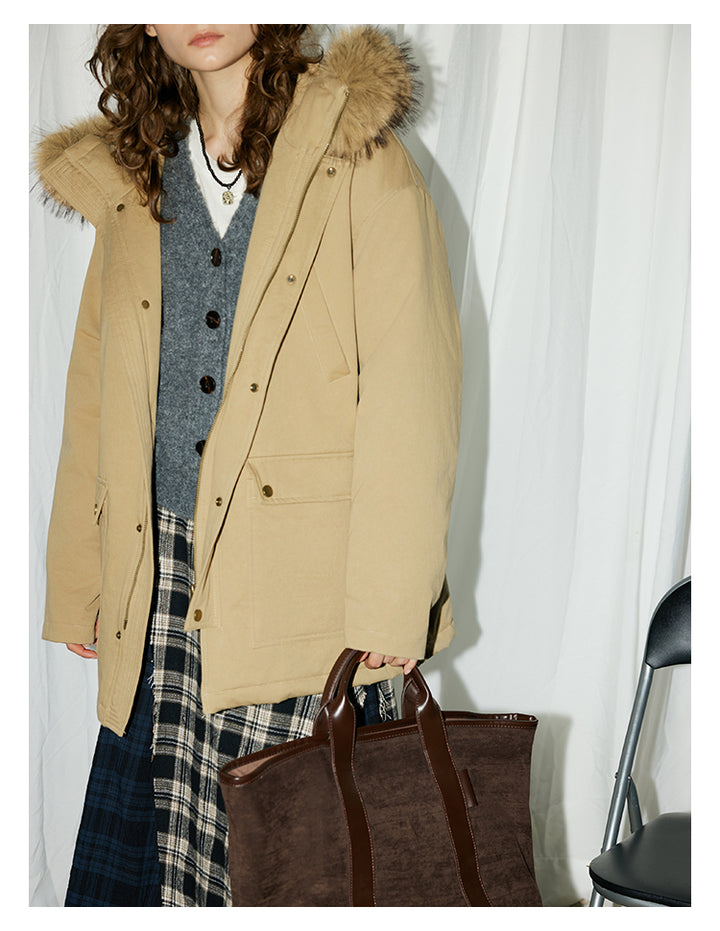 Sandstone Fur-Trim Cotton Parka BMPK0297