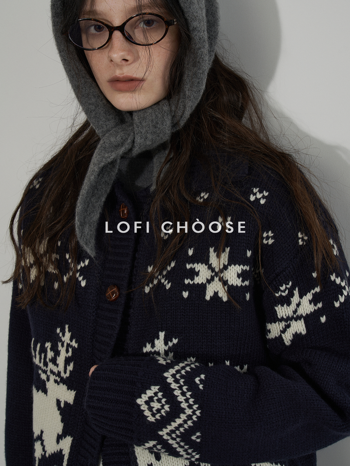 Nordic Reindeer Knit Cardigan LCKC0306