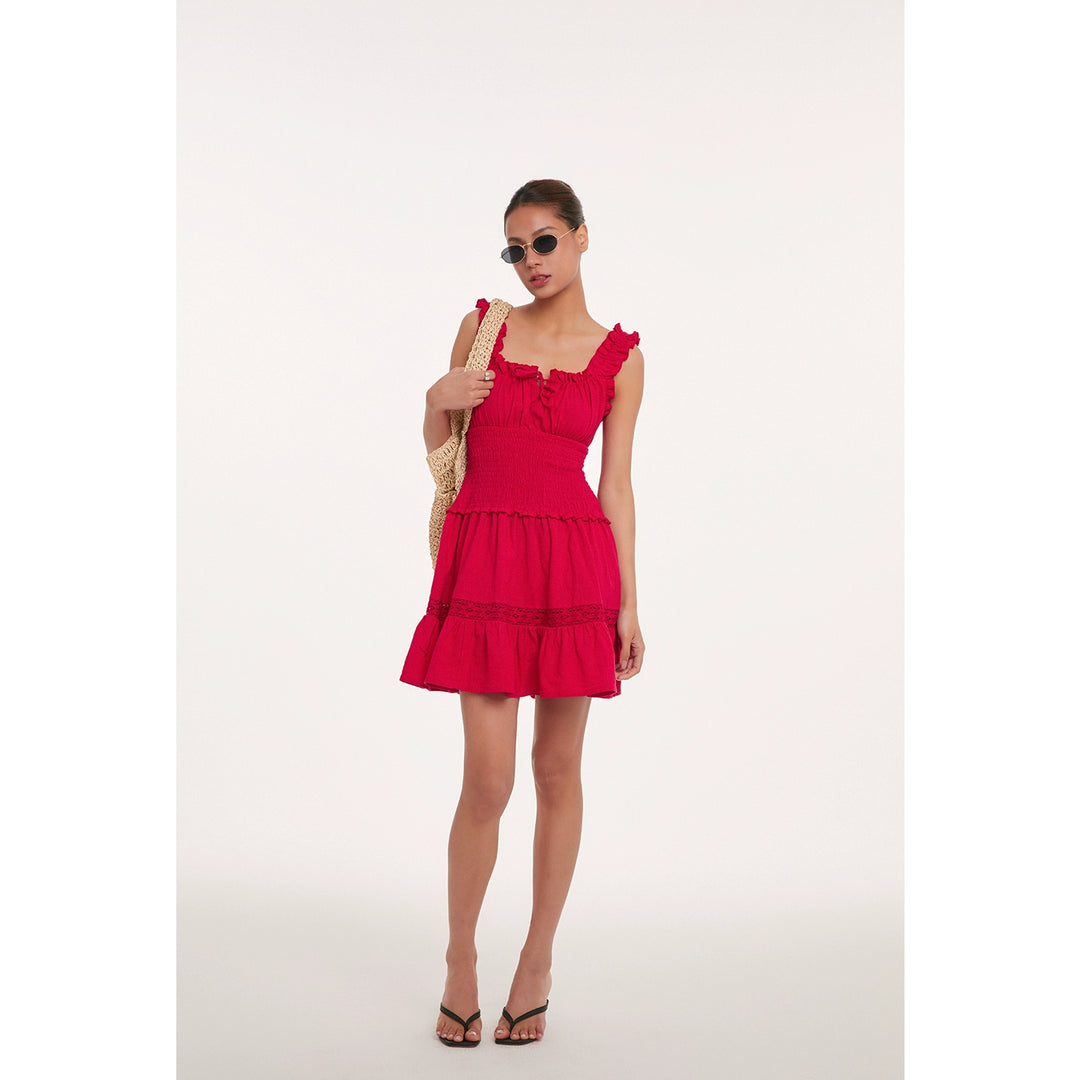 Ruffle Charm Smocked Mini Dress DGMD0237