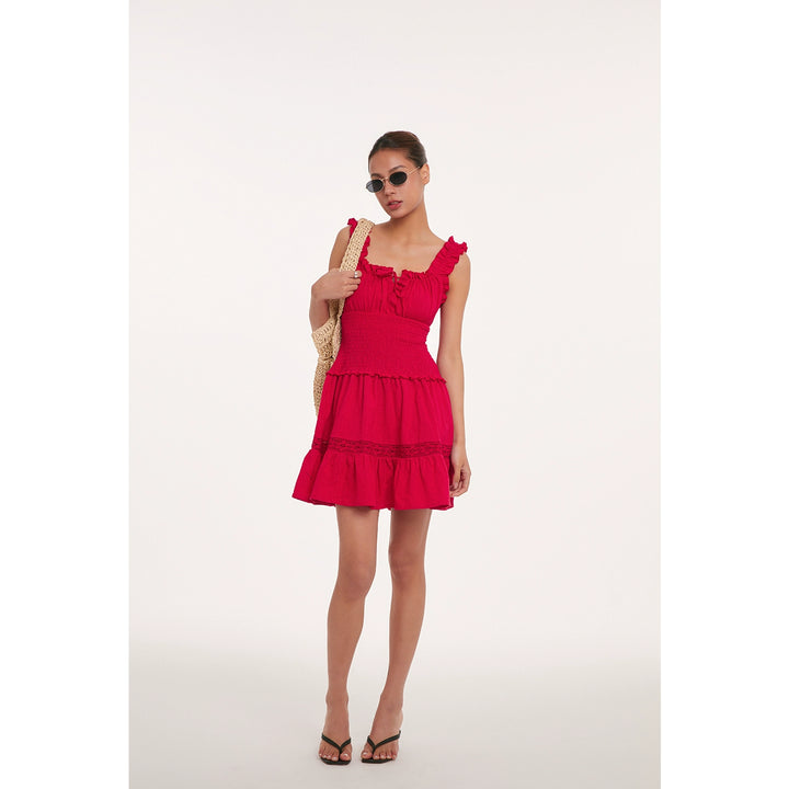 Ruffle Charm Smocked Mini Dress DGMD0237