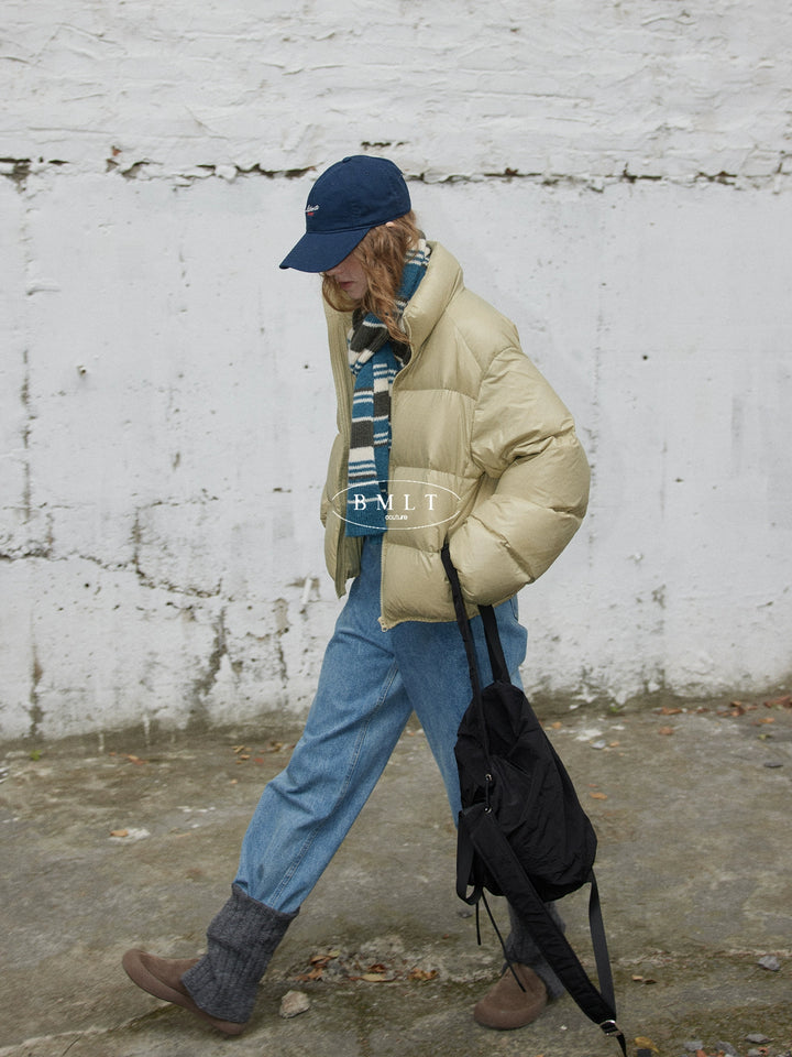 BMLT Xili Memory] Winter 90 duck down Korean stand-up collar down jacket thickened warm bread jacket