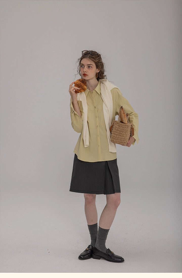 Vintage Cotton Oversized Button-Up Shirt DACS0108