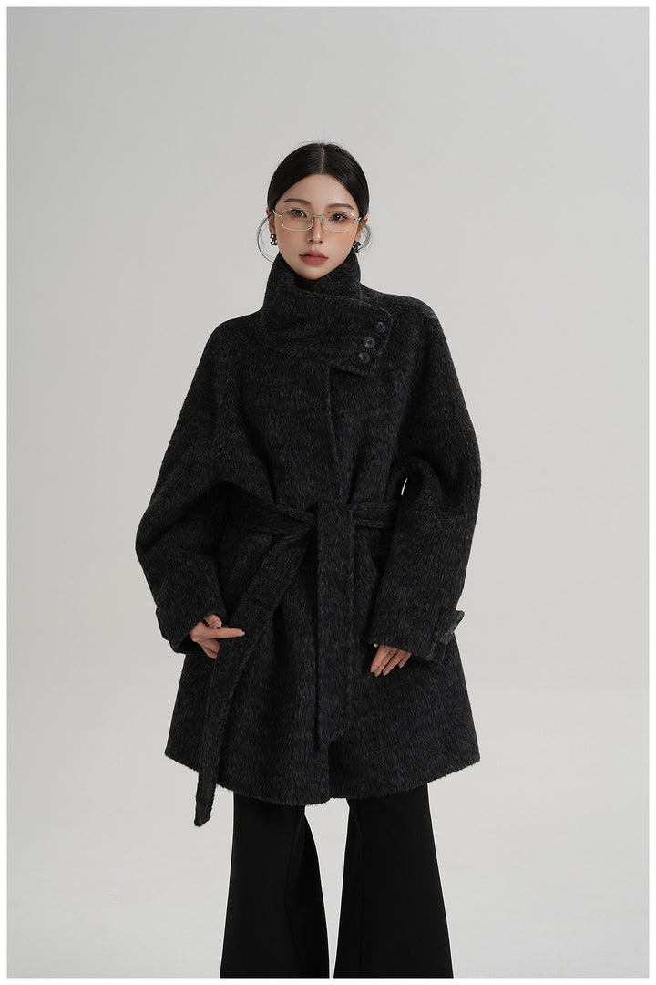 Softline Asymmetrical Wool Wrap Coat SRWC0319