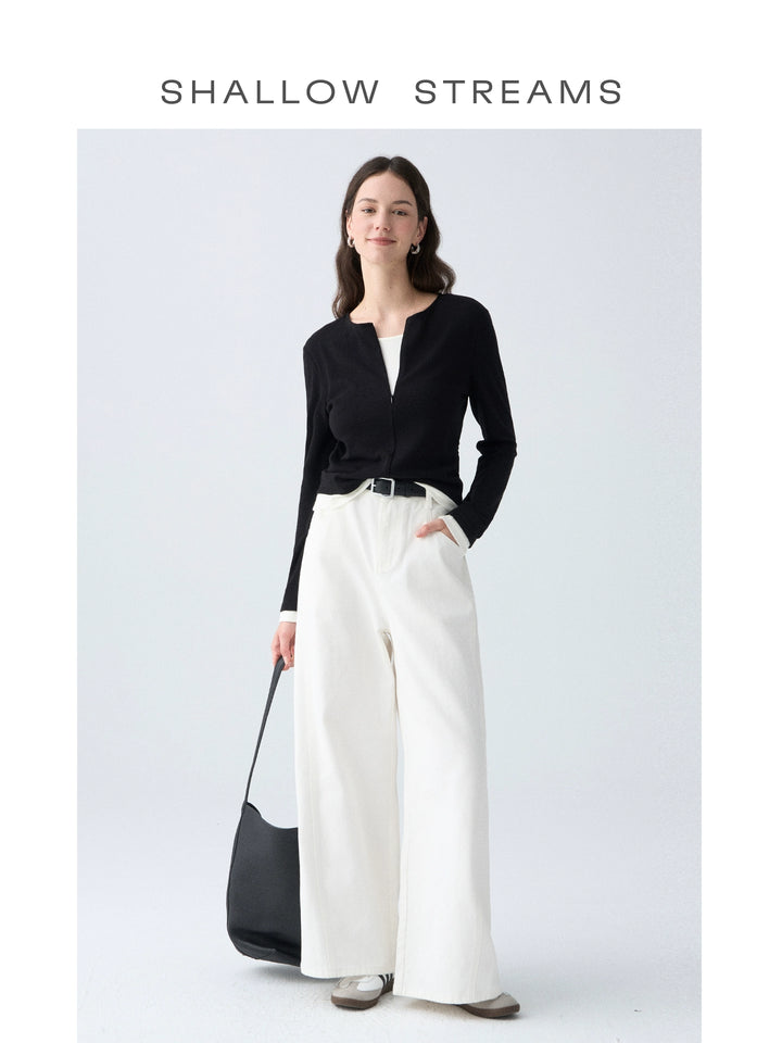 Contrast Layer Knit Cardigan SSKC0287