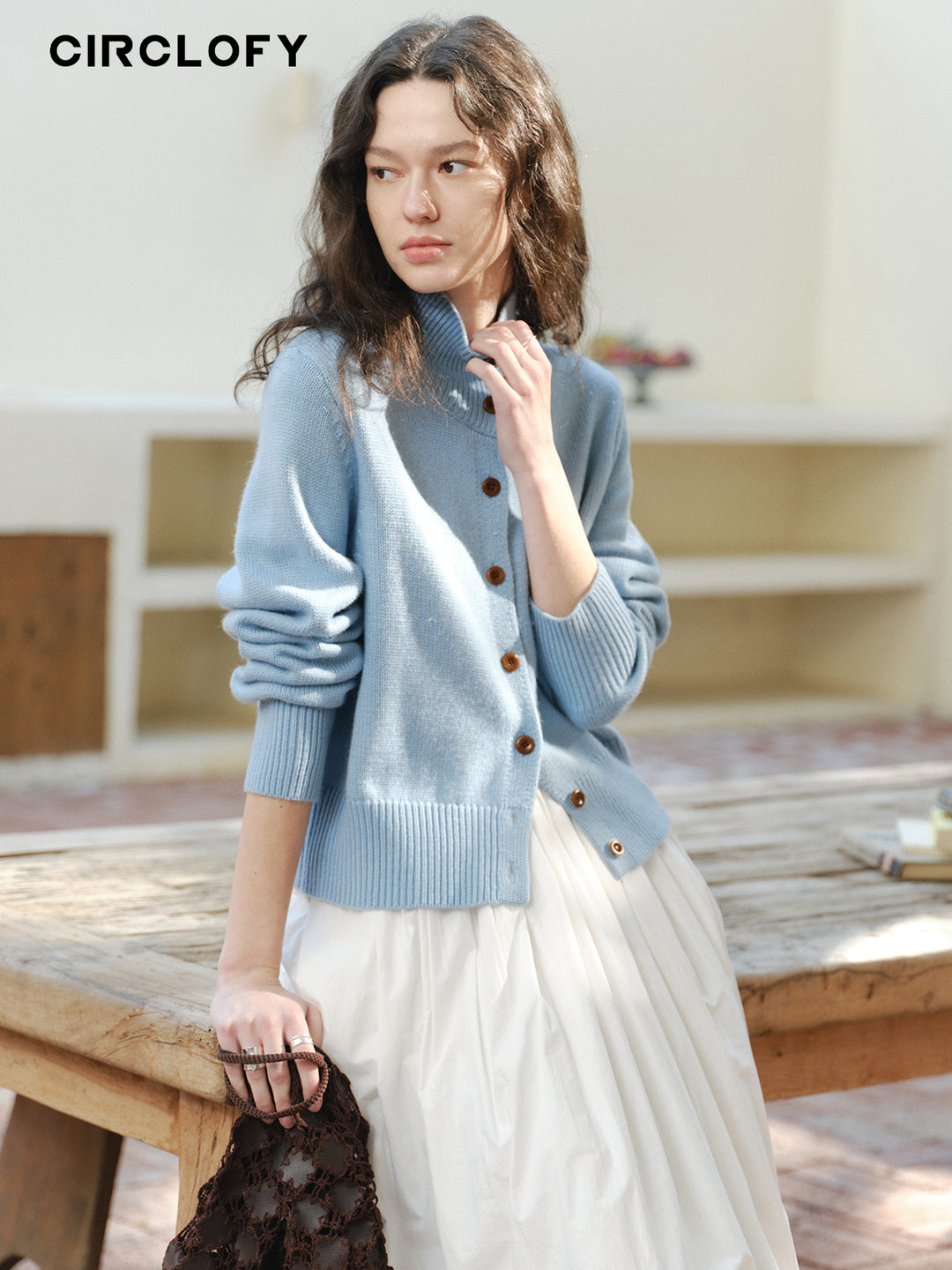 Cozy Luxe High-Neck Cardigan CCHC0139