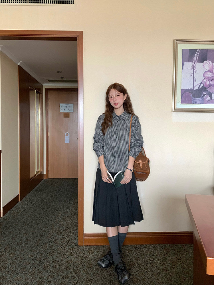 Vintage Check Shirt with Heritage Cable Knit Vest &Tie SET WSVS0334