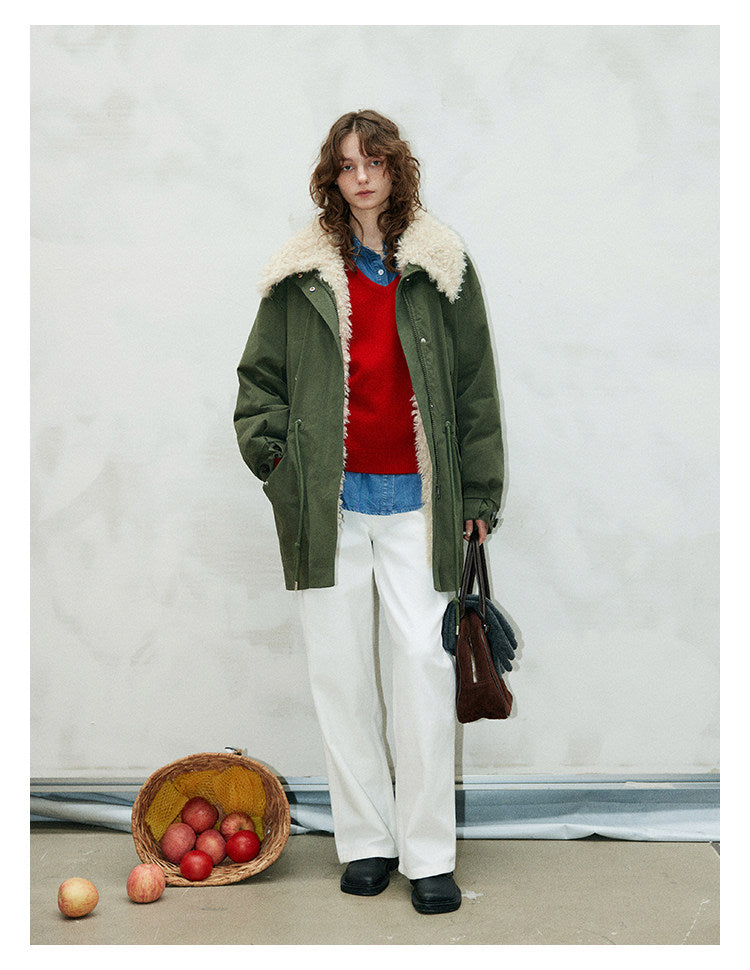 Vintage Shearling-Trim Utility Down Jacket BMDJ0299