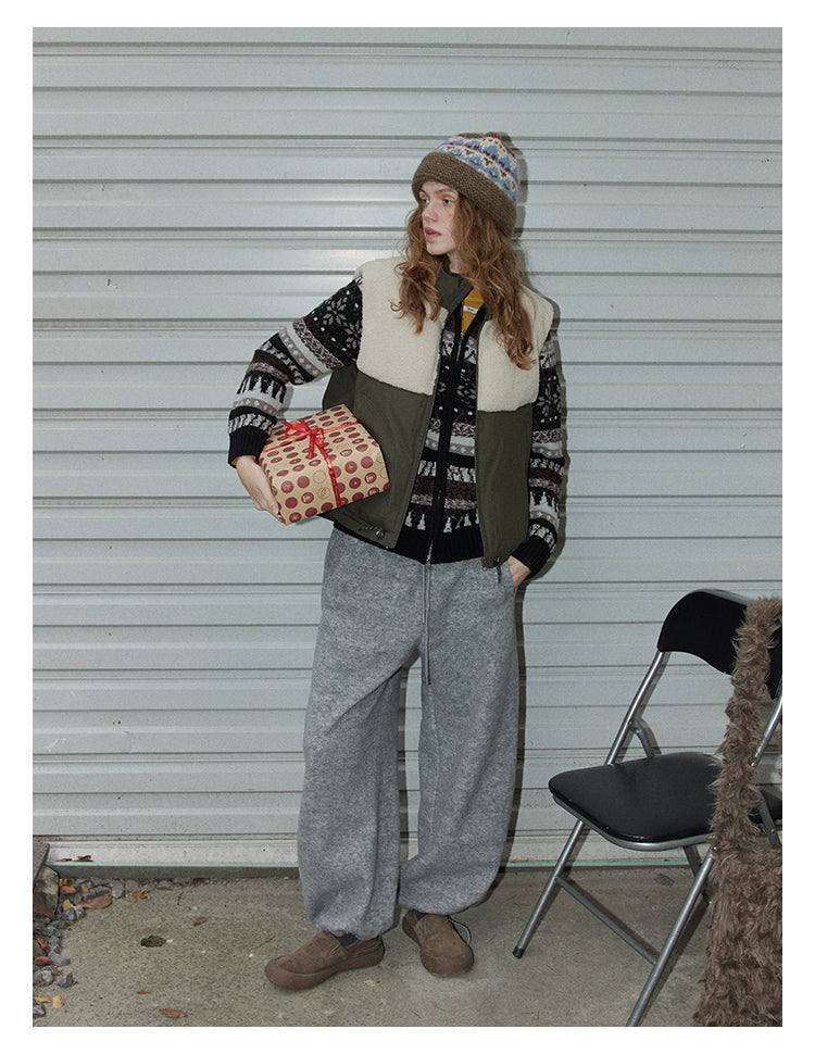 Olive Sherpa-Panel Utility Vest BMUV0298