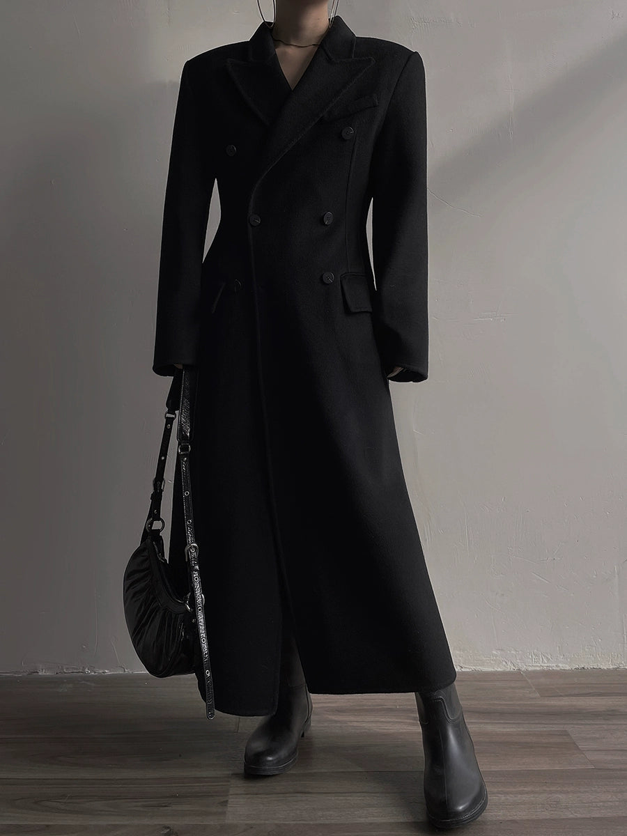 Double-Breasted Classic Wool Blend Coat ASCC0016